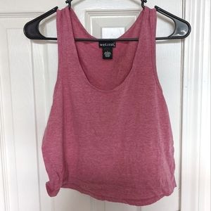 Wet Seal Red Basic Cropped Tank